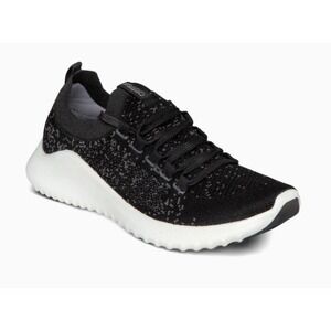 Aetrex Carly Arch Support Sneaker Women Black Knit Walking Athletic Shoes 10